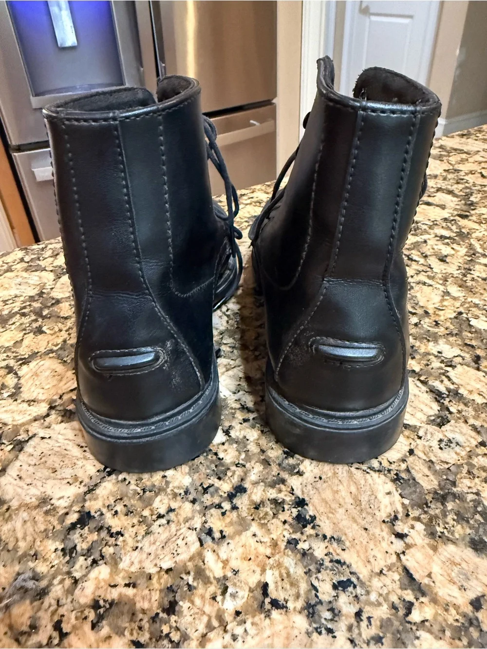Kids Tuff Rider size 3 Black Leather Lace-Up paddock riding Boots